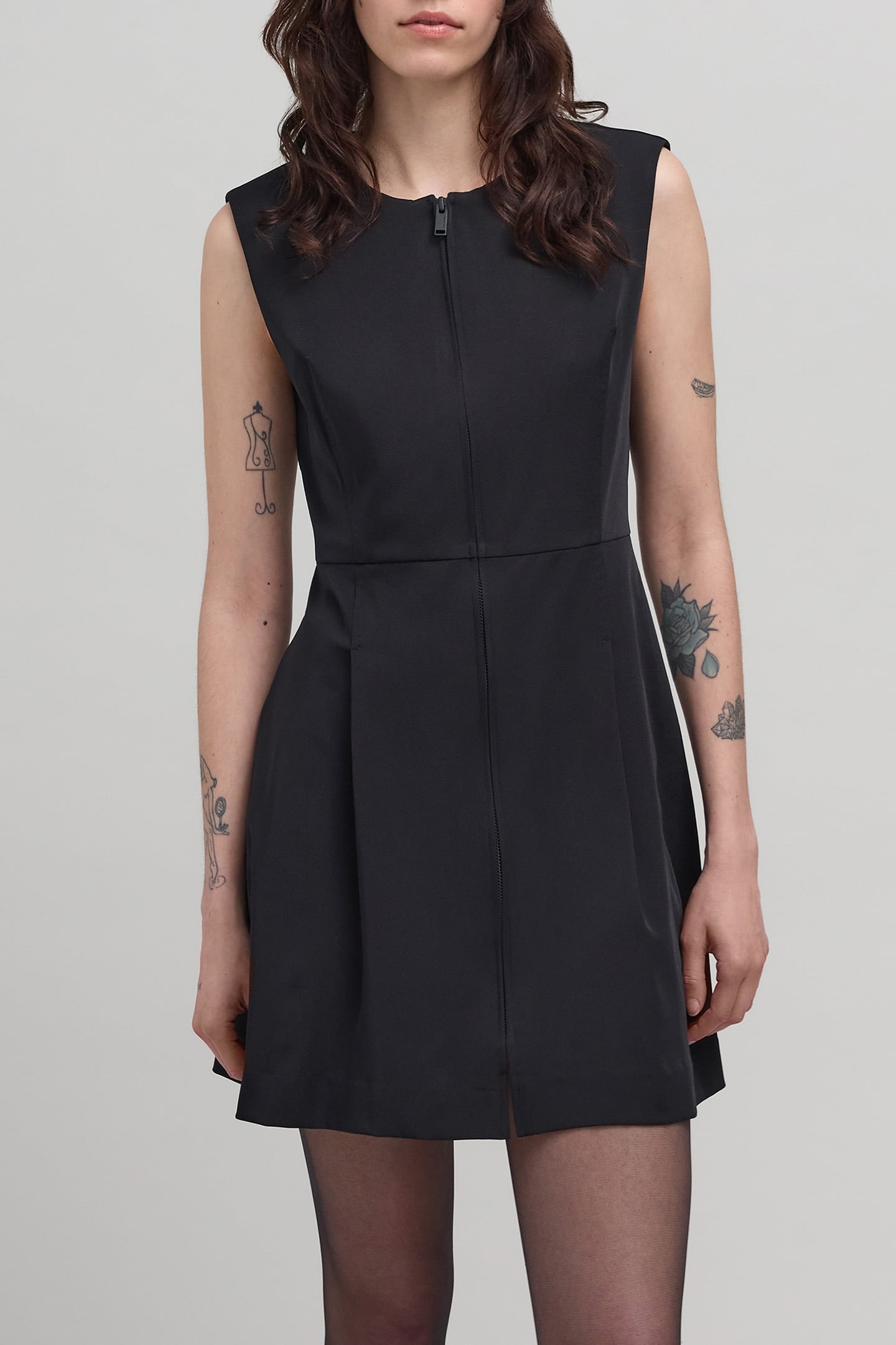 BLACK ZIP DRESS WITH TECHNICAL SPIRIT 1