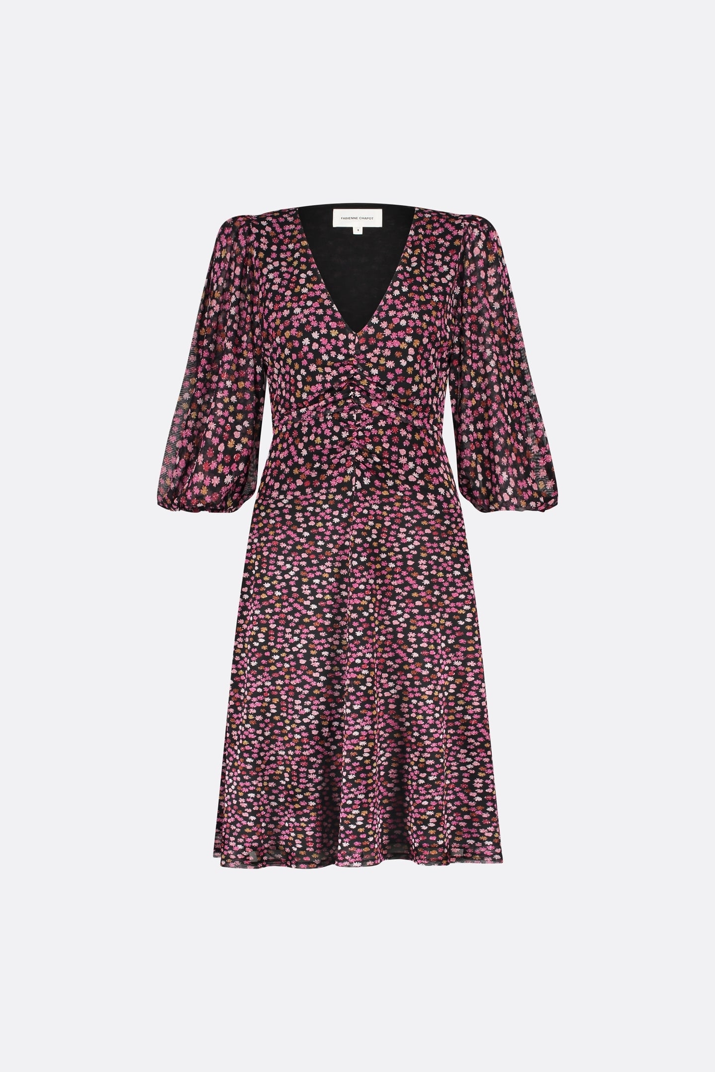 WELMA DRESS BLACK/TAWNY BROWN 4