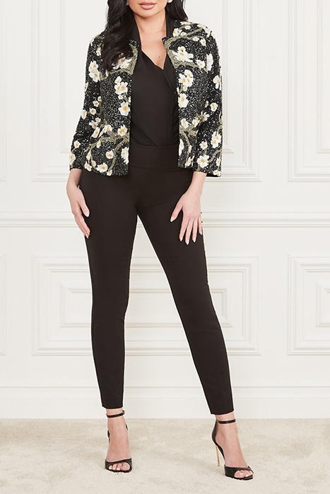 MARCIANO BY GUESS PRECIOUS EMBROIDERED JACKET BLOSSOM BLACK 3