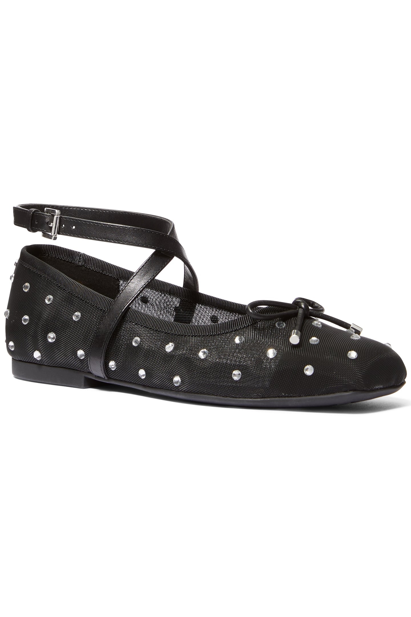 COLLETTE WRAP BALLET SHOE IN BLACK STUDS 2