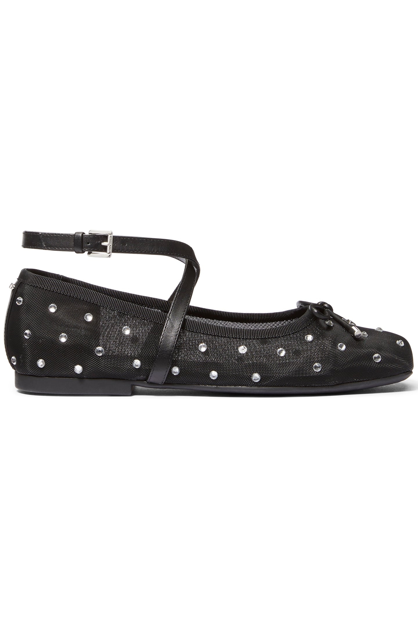 COLLETTE WRAP BALLET SHOE IN BLACK STUDS 1
