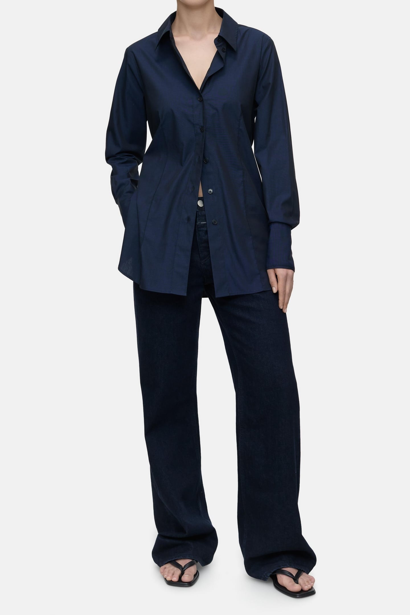 ELONGATED SHIRT SPACE BLUE 1