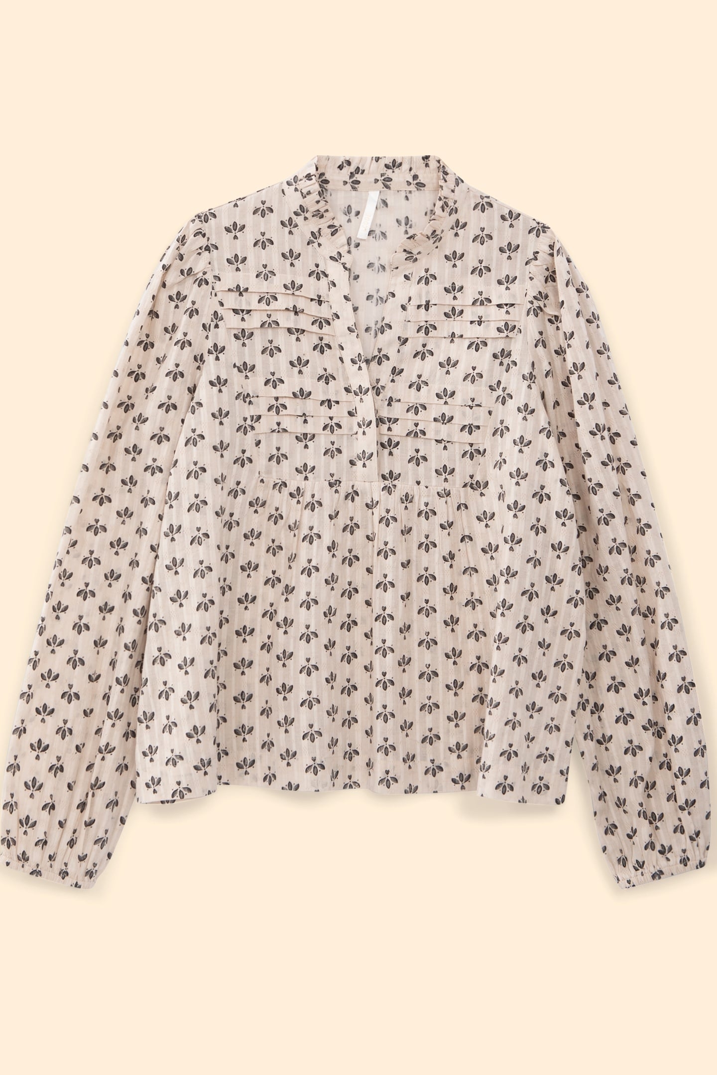 OFF-WHITE BLOUSE WITH BLACK PETAL PRINT OFF-WHITE 4