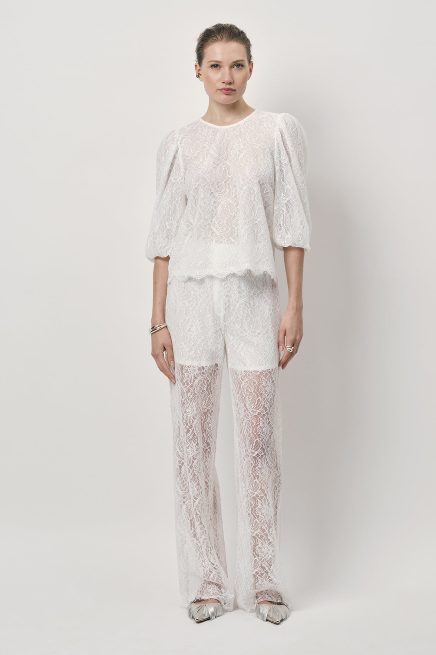 SHILOH STRAIGHT LEG LACE PANTS MILK WHITE 1