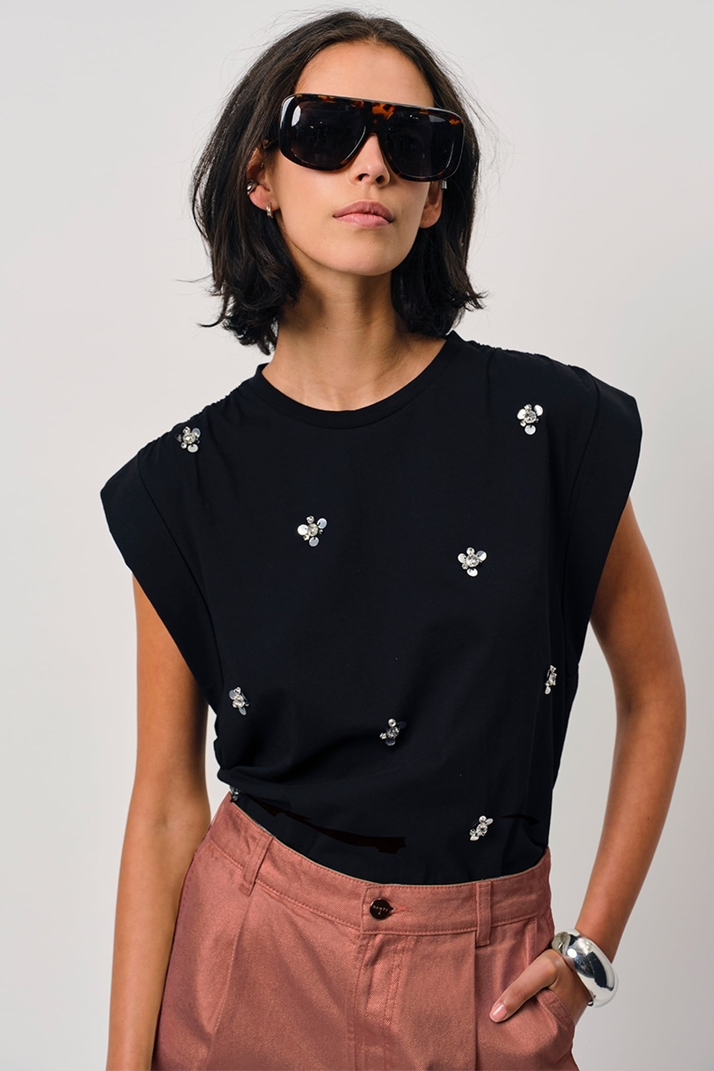 VERALYN METALLIC JEANS SHORTS ROSE METALLIC 2