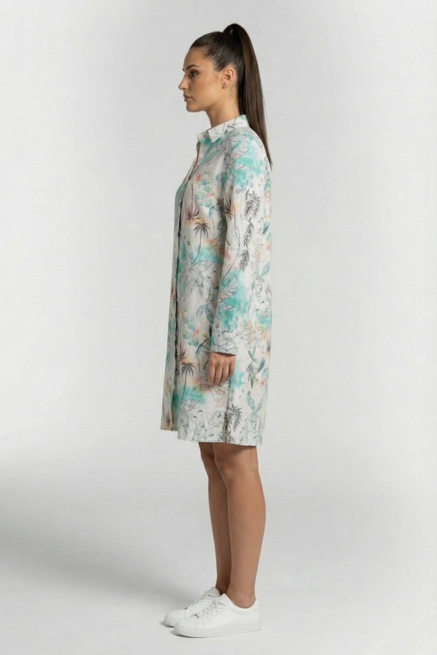 TUNIC CHILL OUT IN OFFWHITE WITH PALM FESTIVAL PRINT. 3