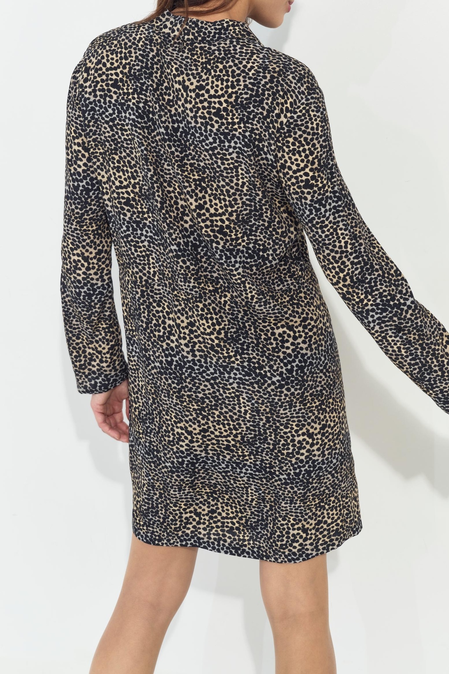 RAKEL - LENZING ECOVERO BLACK SUMMER CAMOUFLAGE SHIRT DRESS 5