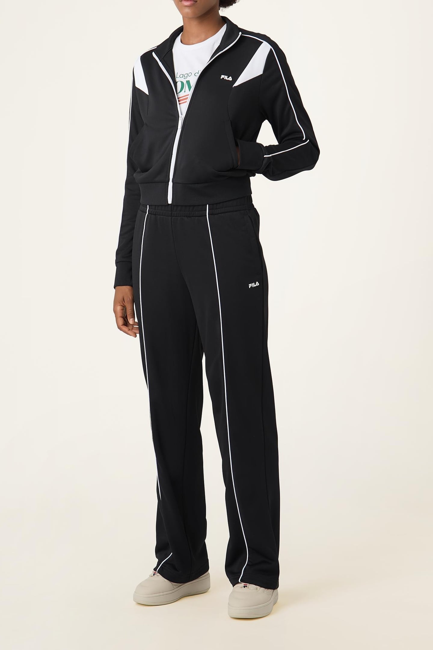 RIVOLI REGULAR BLOCKED TRACK JACKET BLACK-BRIGHT WHITE 2