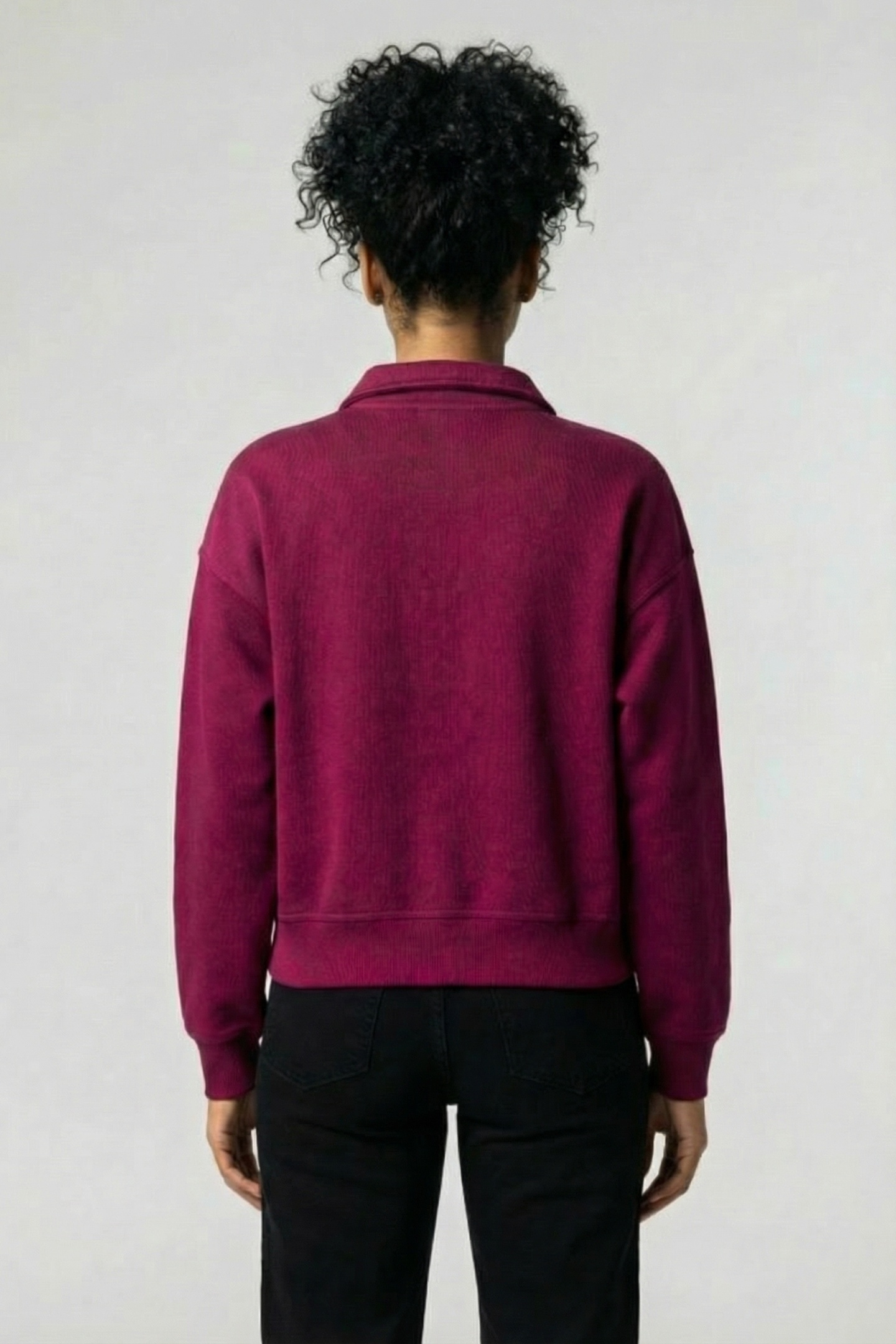 LS ARCHIVE TERRY 1/4 ZIP POLO BERRY GLAZE 2